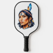 Raquette De Pickleball Lady amérindienne (Verso)
