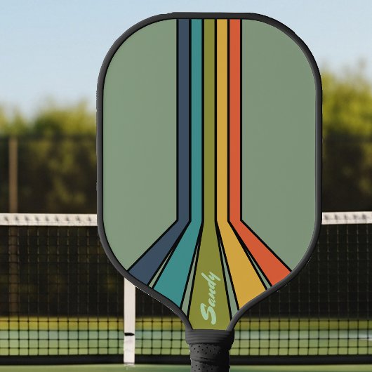 Raquette De Pickleball Lancement d'une fusée couleur verte rétro