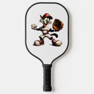 Raquette De Pickleball Lanceur de baseball Goofy Cat se prépare