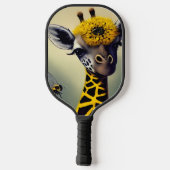 Raquette De Pickleball L'Art numérique lunatique de la girafe (Verso)