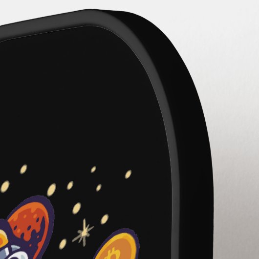 Raquette De Pickleball L'astronaute Bitcoin à la lune - Crypto Bitcoin (Détail gauche)