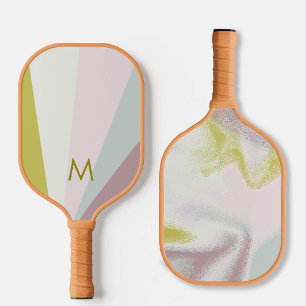 Raquette De Pickleball Lavande de chaux Sorbet Monogramme moderne Personn