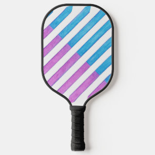 Raquette De Pickleball Lavande et Bleu diagonale rayures Pickleball
