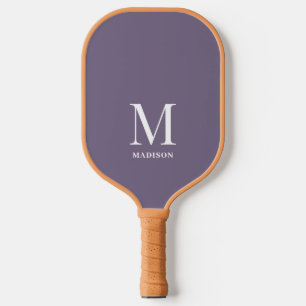 Raquette De Pickleball Lavande moderne violet minimaliste Nom du monogram