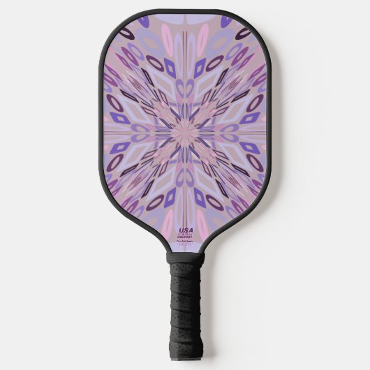 Raquette De Pickleball Lavender Mauve rose violet géométrique Art Abstrai (Recto)