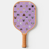 Raquette De Pickleball Le chien mignon fait face à la violette (Verso)