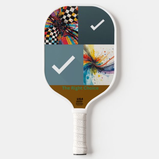 Raquette De Pickleball Le Choix Juste – Vérification de l'Art Abstrait (Recto)