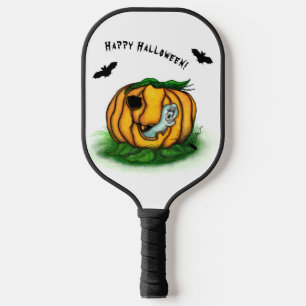 Raquette De Pickleball Le fantôme d'Halloween, chauve-souris, fantôme et