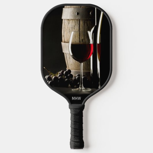 Raquette De Pickleball Le monogramme personnalisé de Wine Lover (Recto)
