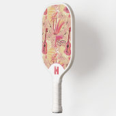 Raquette De Pickleball Le paradis tropical monogramme rose (Gauche)