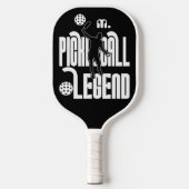 Raquette De Pickleball Légende du Monogramme Personnalisé Noir et Blanc (Recto)