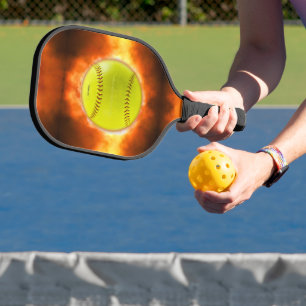 Raquette De Pickleball Les flammes de balle rapide de softball jaune de S