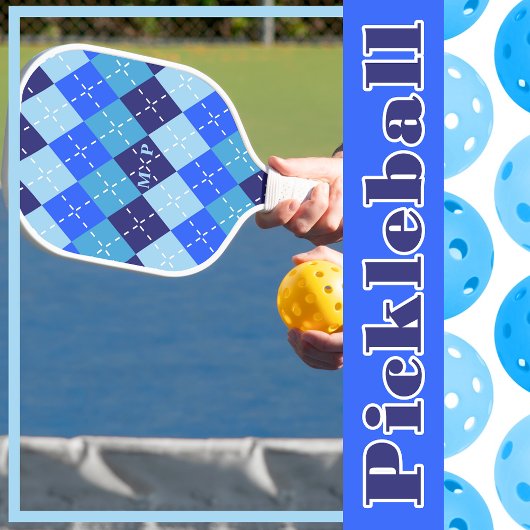 Raquette De Pickleball Les nuances de Jacquard bleu Sporty Preppy