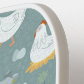 Raquette De Pickleball Les poulets rêvent dans la coopérative en Turquois (Détail gauche)