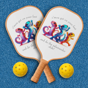 Raquette De Pickleball Les salamandres colorés font la glisse de Salamand
