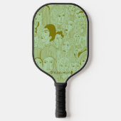 Raquette De Pickleball Les visages de l'Art Olive sur Mint Green (Recto)