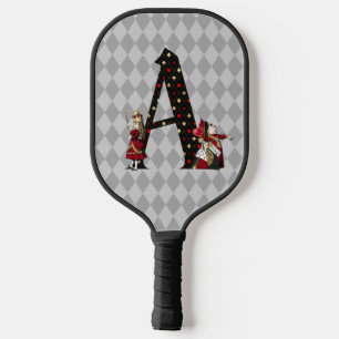 Raquette De Pickleball Lettre A de la Reine des Coeurs et Alice de Wonder
