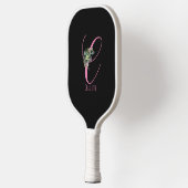 Raquette De Pickleball Lettre de fleur noire rose C (Gauche)