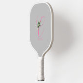 Raquette De Pickleball Lettre de fleur rose gris C (Gauche)