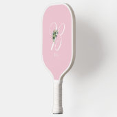 Raquette De Pickleball Lettre de fleur rose monogramme B (Gauche)