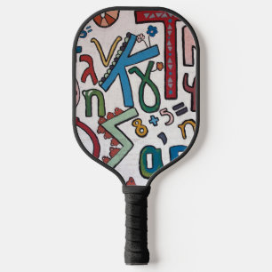 RAQUETTE DE PICKLEBALL LETTRE GRECQUE COLORÉE