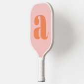 Raquette De Pickleball Lettre Initiale Monogramme Moderne Pastel Rose Ora (Gauche)
