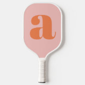 Raquette De Pickleball Lettre Initiale Monogramme Moderne Pastel Rose Ora (Verso)