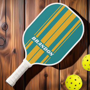 Raquette De Pickleball Lever du soleil coquillage avec nom à rayures