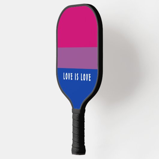 Raquette De Pickleball LGBT Rainbow Bisexual Pride drapeau Texte personna (Gauche)