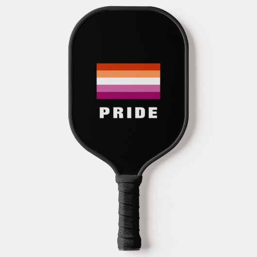 Raquette De Pickleball LGBTQ Rainbow Lesbian Pride drapeau Texte personna (Recto)