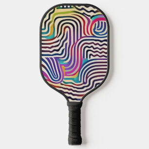 Raquette De Pickleball Lignes de couleur ondulées