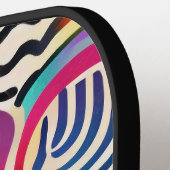 Raquette De Pickleball Lignes de couleur ondulées (Détail gauche)