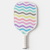 Raquette De Pickleball Lignes modernes Wavy | Pastel Waves Monogram (Verso)
