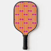 Raquette De Pickleball Lignes orange et boîtes roses (Verso)