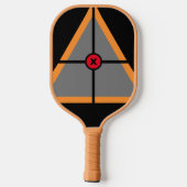 Raquette De Pickleball Lignes triangles géométriques Formes Argent Or Noi (Verso)