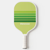 Raquette De Pickleball Lily Pad Green Across Striping with Name (Verso)