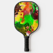 Raquette De Pickleball Lime Green, Black Abstrait Fluid Art (Recto)