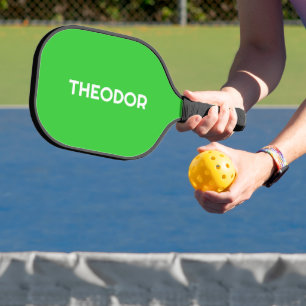 Raquette De Pickleball Lime Green Simple Nom   Mode Minimaliste