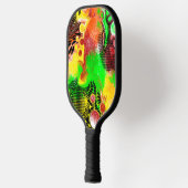 Raquette De Pickleball Lime vert noir Abstrait Fluid Art personnalisé (Gauche)