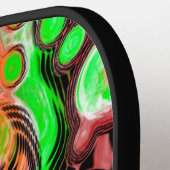 Raquette De Pickleball Lime vert noir Abstrait Fluid Art personnalisé (Détail gauche)