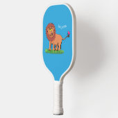 Raquette De Pickleball Lion joyeux avec dessin animé de papillon (Gauche)
