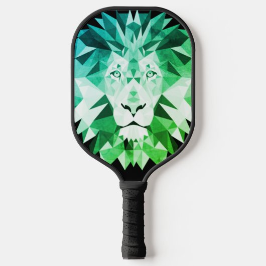 Raquette De Pickleball Lion vert géométrique (Recto)
