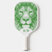 Raquette De Pickleball Lion vert illustré (Verso)