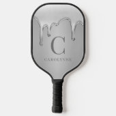 Raquette De Pickleball Liquide Chrome Drives Silver Metal Monogramme (Verso)