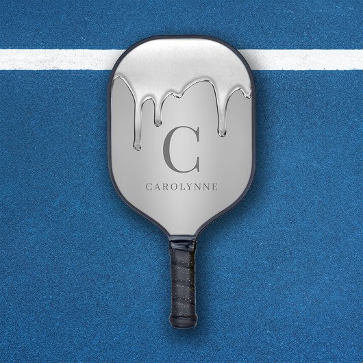Raquette De Pickleball Liquide Chrome Drives Silver Metal Monogramme