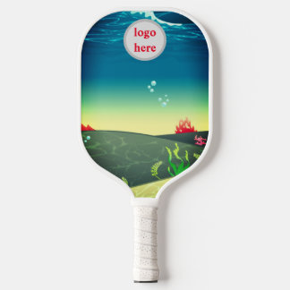 Raquette De Pickleball Logo circulaire professionnel personnalisé avec bl