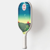 Raquette De Pickleball Logo circulaire professionnel personnalisé avec bl (Gauche)