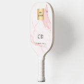 Raquette De Pickleball Logo d'entreprise en marbre rose clair (Gauche)