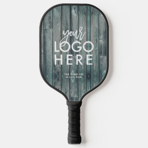 Raquette De Pickleball Logo d'entreprise rustique personnalisé bois foncé