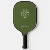 Raquette De Pickleball Logo élégant simple Olive Green Personal (Verso)